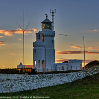 Buy canvas prints of St Catherines Lighthouse Sunset by Wight Landscapes