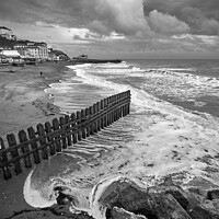 Buy canvas prints of Ventnor Beach BW Isle Of Wight by Wight Landscapes