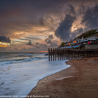 Buy canvas prints of Ventnor Beach Sunset by Wight Landscapes