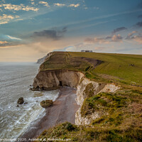 Buy canvas prints of Watcombe Bay And Tennyson Down by Wight Landscapes