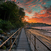 Buy canvas prints of Seagrove Walkway Sunset by Wight Landscapes
