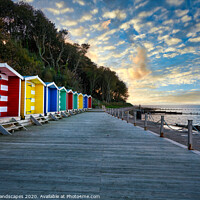 Buy canvas prints of Colwell Bay Beach Huts by Wight Landscapes