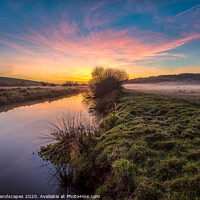 Buy canvas prints of Brading Marsh At Sunset by Wight Landscapes