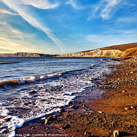 Buy canvas prints of Christmas At Compton Bay by Wight Landscapes