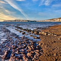 Buy canvas prints of Christmas Day At Compton Bay by Wight Landscapes