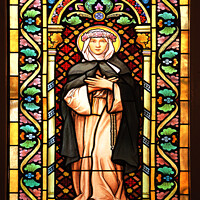 Buy canvas prints of Our Lady Of Sorrows Stain glass by Wight Landscapes