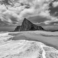 Buy canvas prints of Lavante Cloud Over Gibraltar BW by Wight Landscapes