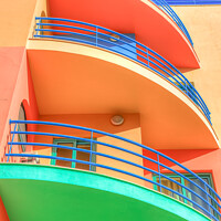 Buy canvas prints of Candy Coloured Apartments Abstract by Wight Landscapes