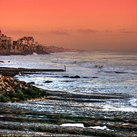 Buy canvas prints of Estoril Portugal The Lone Surfer by Wight Landscapes