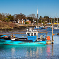 Buy canvas prints of Lymington River Fishing Boat by Wight Landscapes