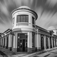 Buy canvas prints of Vila Real de Santo Antonio Municipal Market BW by Wight Landscapes