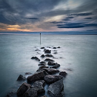 Buy canvas prints of Totland Bay Rock Groyne by Wight Landscapes