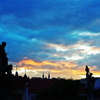 Buy canvas prints of Prague sunset by Michael Marker
