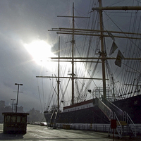 Buy canvas prints of  Sailing ship in the winter by Jutta Klassen