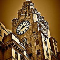 Buy canvas prints of Liverpool Royal Liver Building by Sandra Buchanan