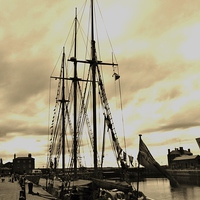 Buy canvas prints of Tall Ship Albert Dock Liverpool by Sandra Buchanan
