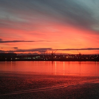 Buy canvas prints of Sunset Over The River Mersey by Sandra Buchanan