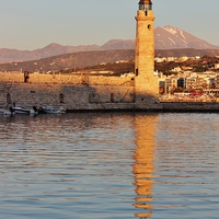 Buy canvas prints of  Réthymno Lighthouse Crete by Sandra Buchanan