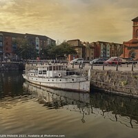 Buy canvas prints of Aged Boat Swansea Marina by HELEN PARKER