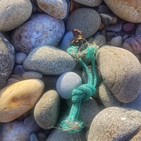 Buy canvas prints of Rope and pebbles by HELEN PARKER