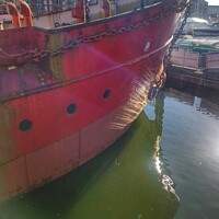 Buy canvas prints of Helwick Lightship Bow Reflection by HELEN PARKER