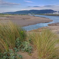 Buy canvas prints of Neath River Estuary at Crymlyn Burrows by HELEN PARKER