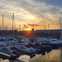 Buy canvas prints of Swansea Marina at Sunset by HELEN PARKER