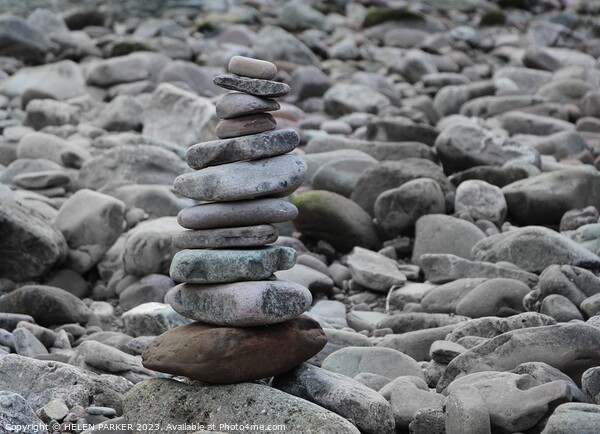 Stone anf pebble stack Picture Board by HELEN PARKER