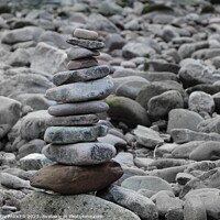 Buy canvas prints of Stone anf pebble stack by HELEN PARKER