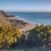 Buy canvas prints of View from Pennard Cliff Wslk in Gowerrt by HELEN PARKER