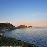 Buy canvas prints of Sunset and High Tide at Bracelet Bay in Mumbles  by HELEN PARKER