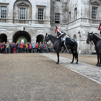 Buy canvas prints of LONDON HORSEGUARDS DISMOUNT by HELEN PARKER