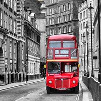 Buy canvas prints of Red London Bus by HELEN PARKER