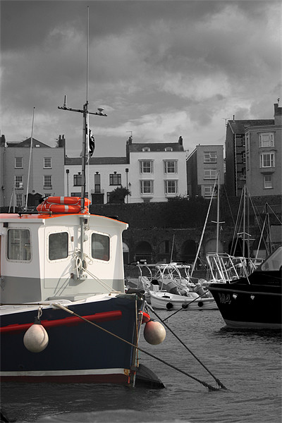 Tenby Harbour Picture Board by HELEN PARKER
