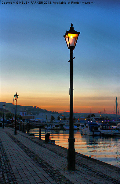 Dusk on the Marina Picture Board by HELEN PARKER