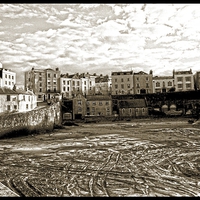Buy canvas prints of  Tenby Harbour at Low Tide by HELEN PARKER