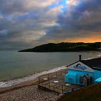 Buy canvas prints of Langland at Sunset by HELEN PARKER