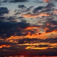 Buy canvas prints of Wales Sunset A Fiery Sky by HELEN PARKER