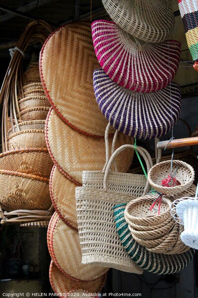 Hanoi market baskets Picture Board by HELEN PARKER