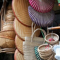 Buy canvas prints of Hanoi market baskets by HELEN PARKER