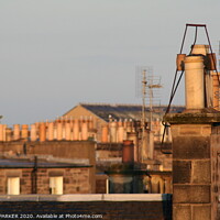 Buy canvas prints of Edinburgh Rooftops and Chimneys  by HELEN PARKER