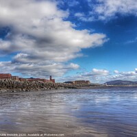 Buy canvas prints of  Baldwins Beach Swansea Cloud Reflections  by HELEN PARKER