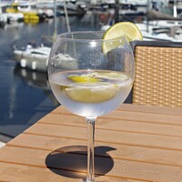 Buy canvas prints of Gin'o'clock on the Marina by HELEN PARKER