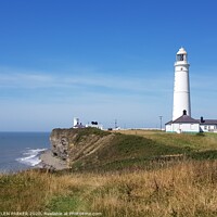 Buy canvas prints of Lighthouse at Nash Point, Monknash, Wales by HELEN PARKER