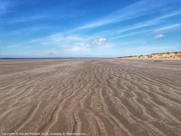 Flowing sands of Cefn Sidan Beach, South Wales Picture Board by HELEN PARKER