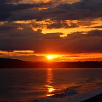Buy canvas prints of Sunset over Aberavon Beach by HELEN PARKER