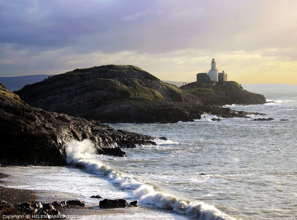 Mumbles Lighthouse, and Bracelet Bay Picture Board by HELEN PARKER