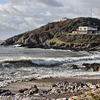 Buy canvas prints of High Tide at Bracelet Bay by HELEN PARKER