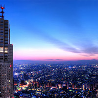 Buy canvas prints of Tokyo Metropolitan Government Building Sunset by Duane Walker