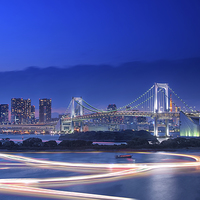 Buy canvas prints of Tokyo Bay With Rainbow Bridge by Duane Walker